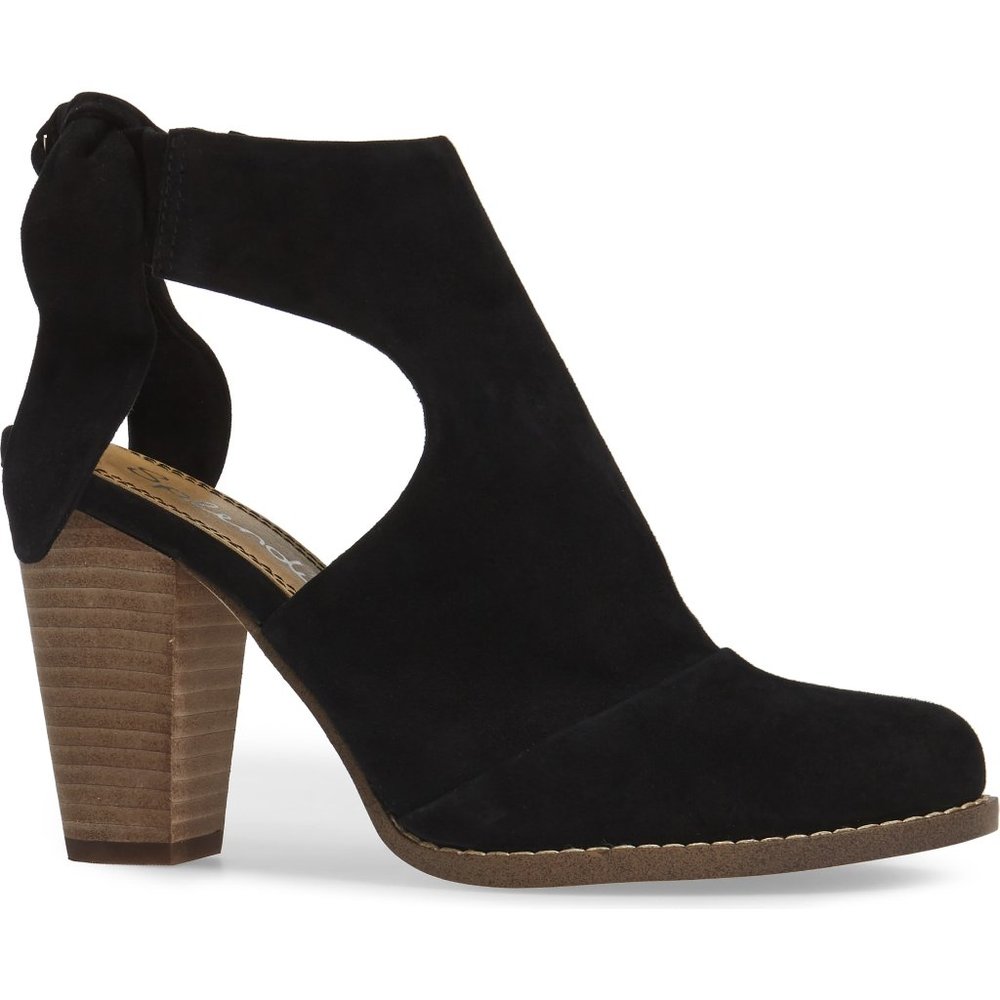 Splendid New Clog Ankle Tie Bootie Mule  Suede Leather BLACK Women's 10 HP! - Picture 6 of 8